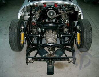 Porsche 550 Spyder Motor: Von Ernst Fuhrmann entwickelt. Auch schön zu erkennen, die Rahmenbauweise dieser Generation.