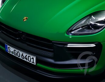Der neue Macan GTS mit GTS Sport Paket in grün Detailansicht Motorhaube
